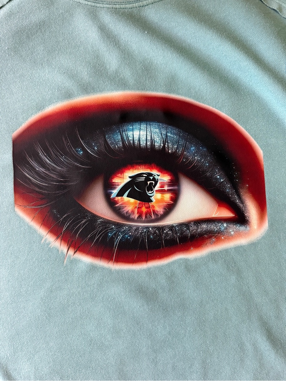 Carolina Panther Eye Graphic Wall Art Print Tee Short Sleeve Sweatshirt